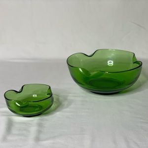 Mid Century Modern CHIPS N DIP Bowl Set Green